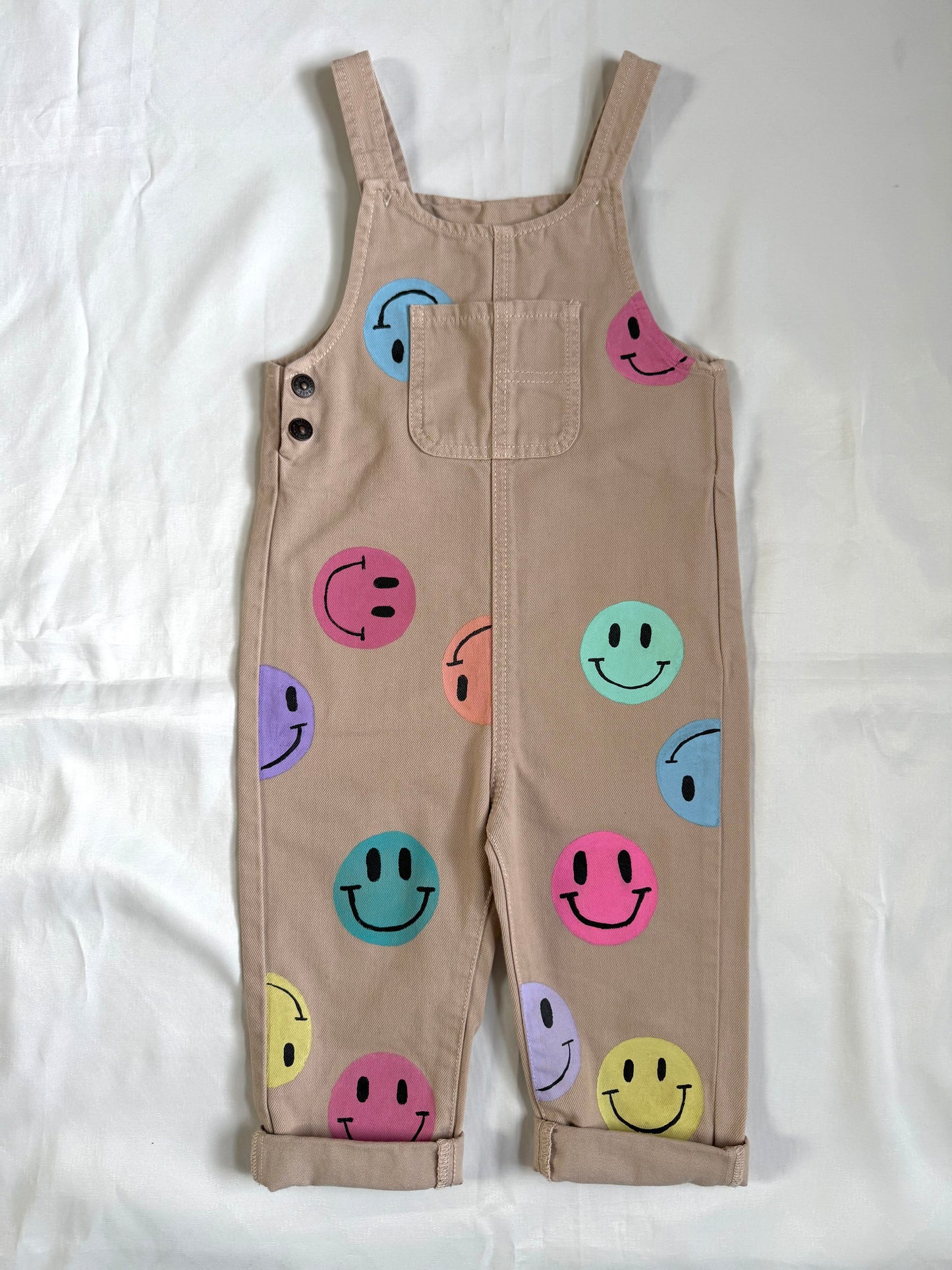 ASDA George Upcycled Kids Smiley Face Dungaree (2-3 years)