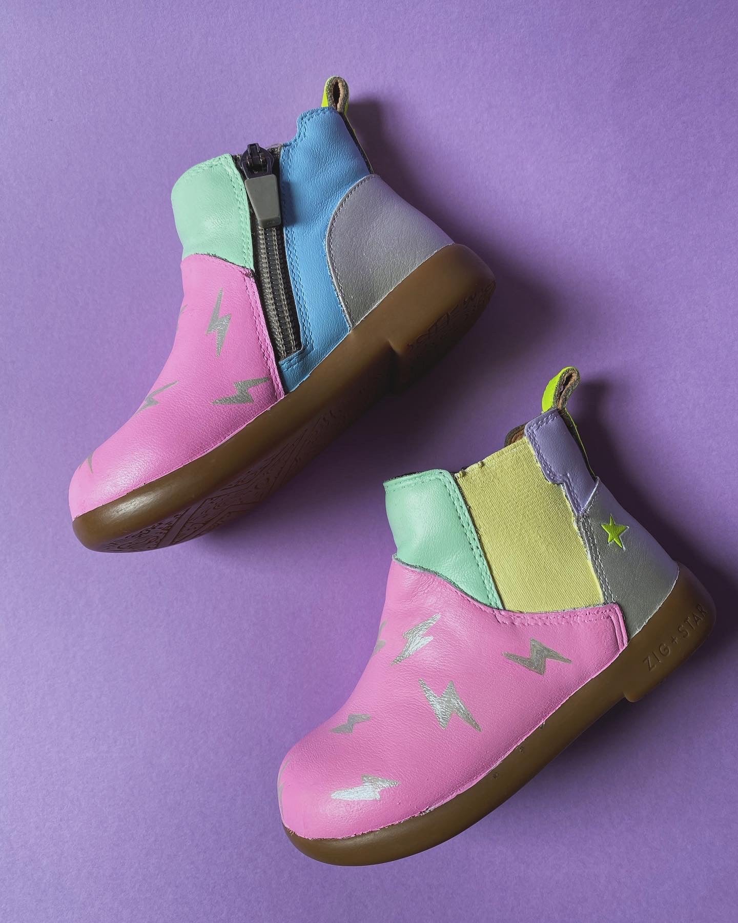 Zig + Star Kids Leather Boots (size 5)