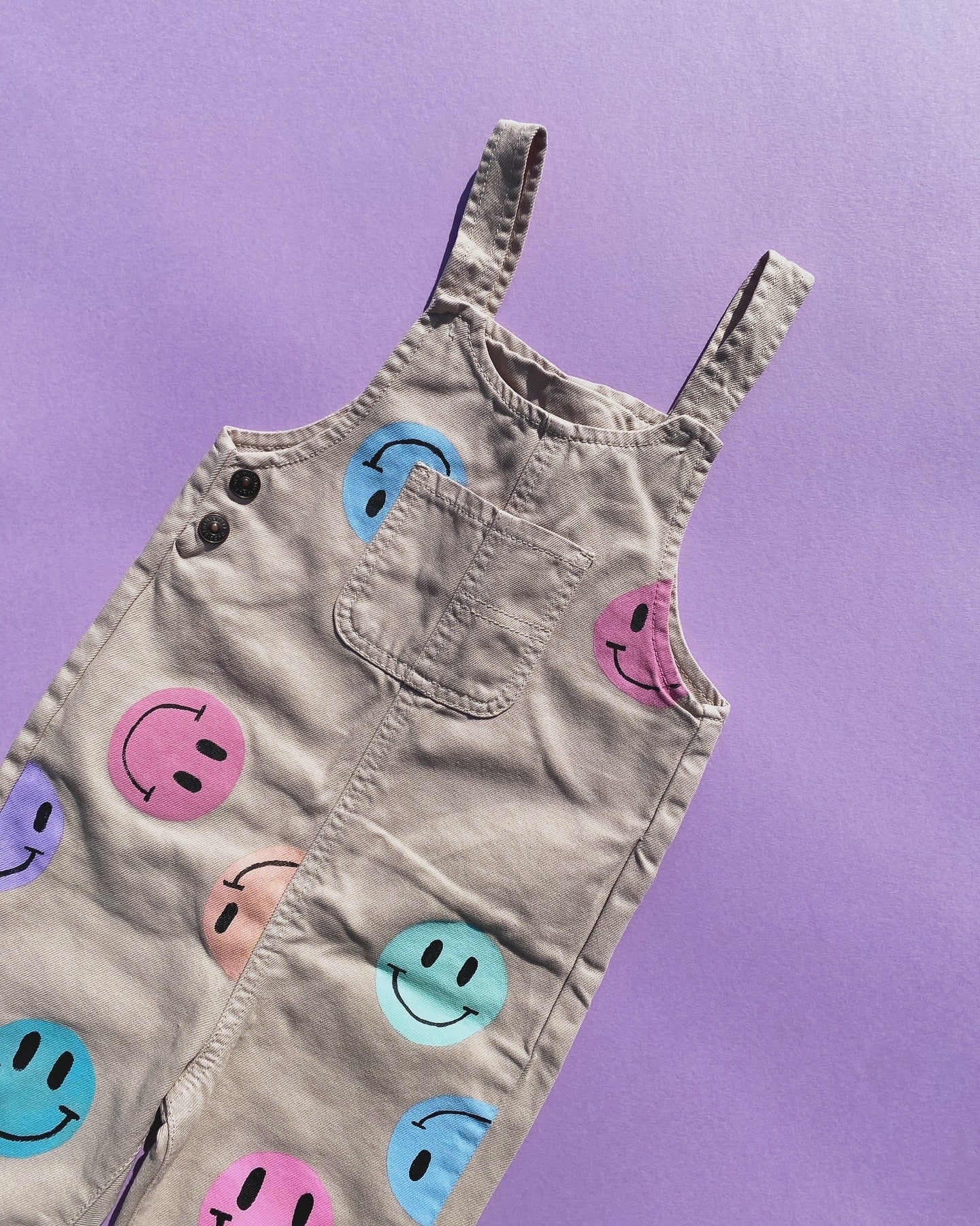 ASDA George Upcycled Kids Smiley Face Dungaree (2-3 years)